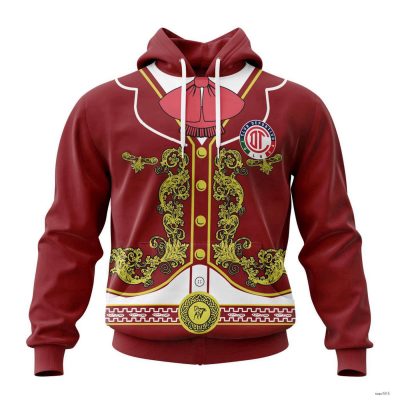 Personalized Liga MX Deportivo Toluca Hoodie Man Suit For De La Muertos Gift