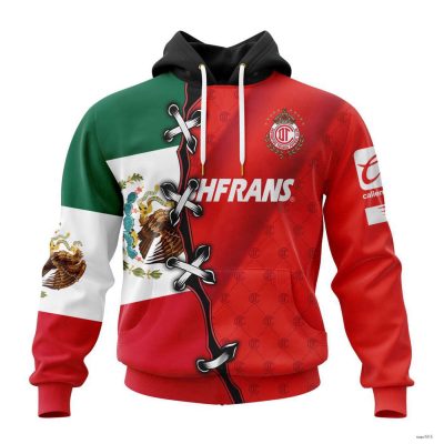 Personalized Liga MX Deportivo Toluca Hoodie Mix Mexico Flag