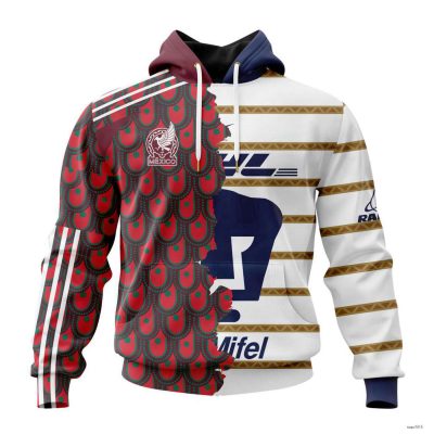 Personalized Liga MX Pumas Unam Hoodie Mexican Soccer Pullover Hooded Gift