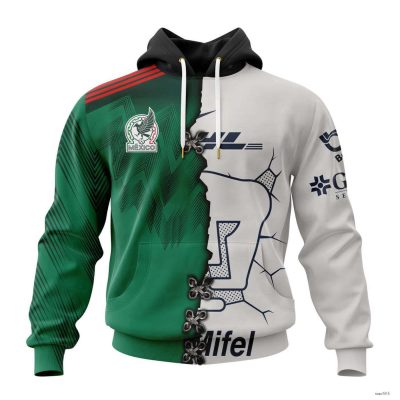 Personalized Liga MX Pumas Unam Hoodie Mix Mexico - Soccer Pullover