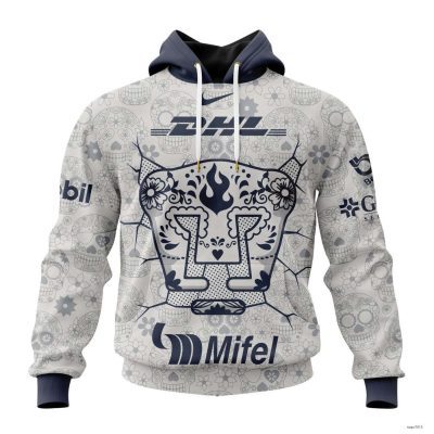 Personalized Liga MX Pumas Unam Hoodie Pullover Home Dia De Muertos All