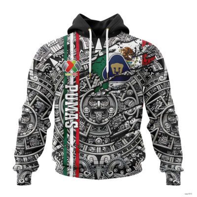 Personalized Liga MX Pumas Unam Hoodie Special Aztec Design Mexico Soccer Hooded