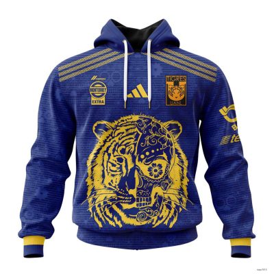 Personalized Liga MX Tigres Uanl Hoodie 2023 - 2024 Away Dia De Muertos Design