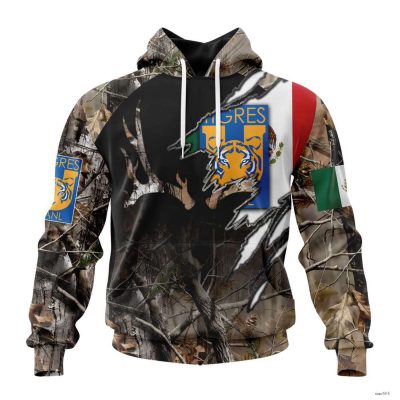 Personalized Liga MX Tigres Uanl Hoodie Forest Camo Hunting Pullover