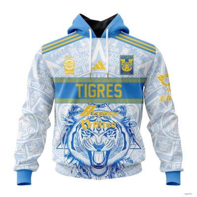 Personalized Liga MX Tigres Uanl Hoodie Pullover 2023-2024 Third Aztec Design