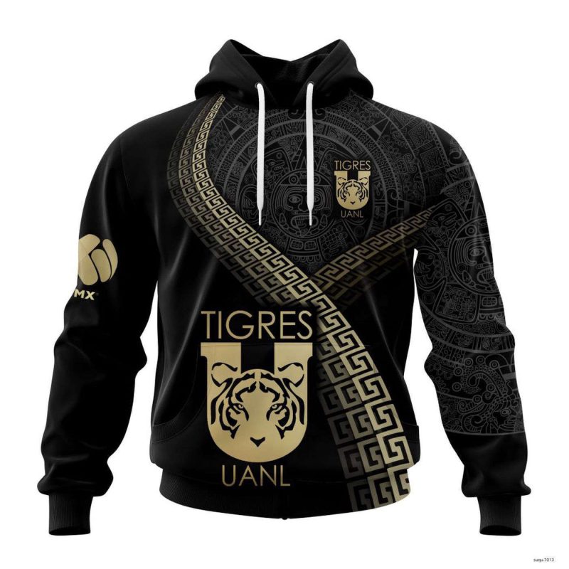 Personalized Liga MX Tigres Uanl Hoodie Special Black And Gold Design