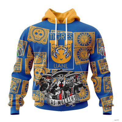 Personalized Liga MX Tigres Uanl Hoodie Special Dia De Muertos Design