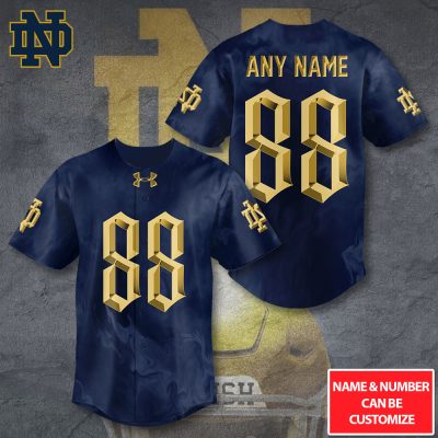Personalized Notre Dame Fighting Irish Football Baseball Jersey BJG1314