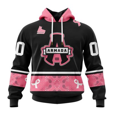 QMJHL Blainville-Boisbriand Armada Special Pink Paisley Fights Breast Cancer Design Unisex Hoodie