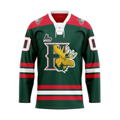 QMJHL Halifax Mooseheads Personalized Green Lace Hockey Jersey