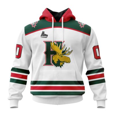 QMJHL Halifax Mooseheads Personalized White Kits Unisex Hoodie