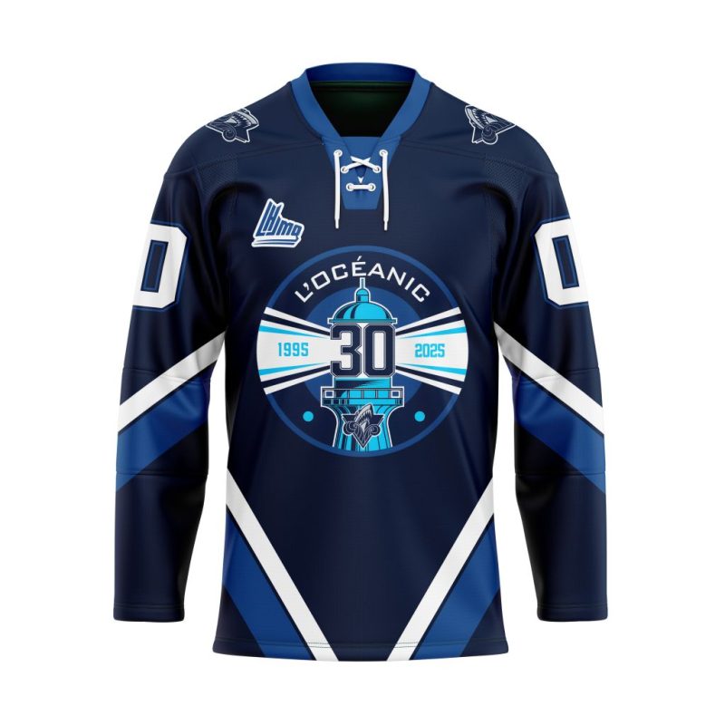 QMJHL Rimouski Oceanic Personalized 30Anniversary Lace Hockey Jersey