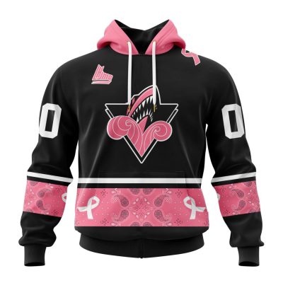 QMJHL Rimouski Oceanic Special Pink Paisley Fights Breast Cancer Design Unisex Hoodie