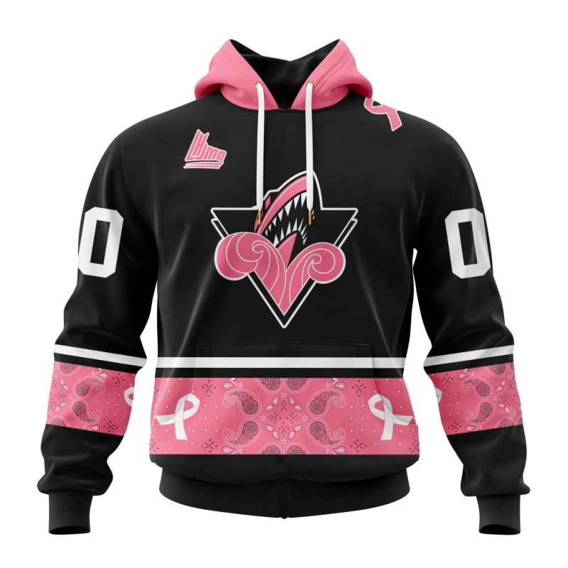 QMJHL Rimouski Oceanic Special Pink Paisley Fights Breast Cancer Design Unisex Hoodie