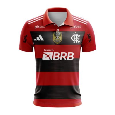Serie A Flamengo Personalized 2023 Home Polo Shirt