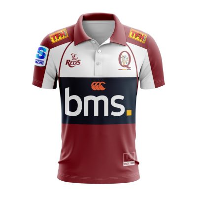 Super Rugby Queensland Reds Personalized 2025 Home Polo Shirt