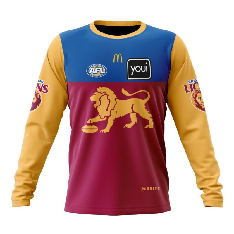 AFL Brisbane Lions Personalized 2025 Home Kits Performance Long Sleeve Shirt