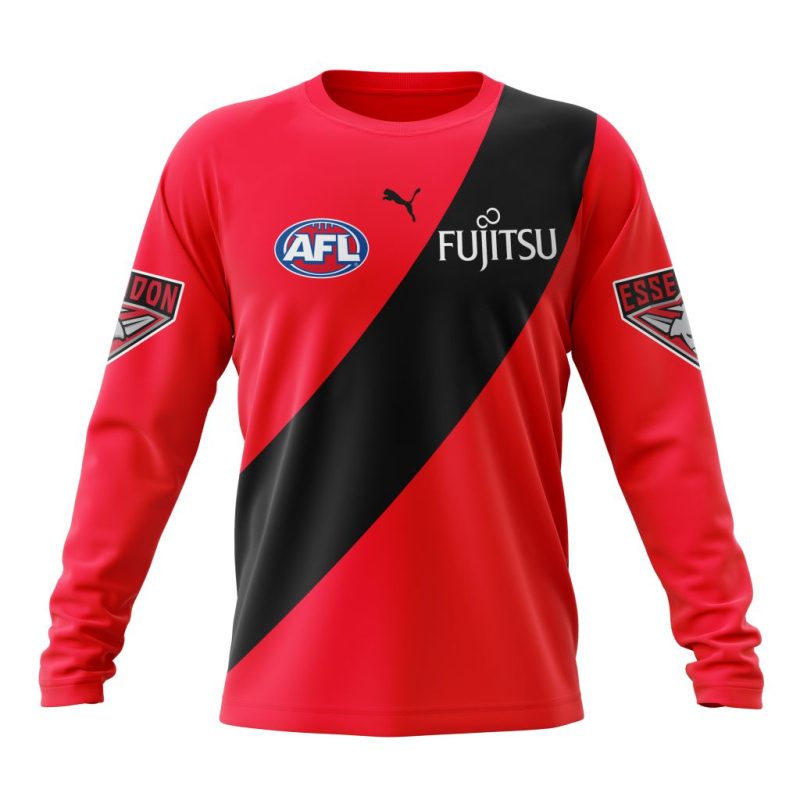 AFL Essendon Football Club Personalized 2025 Away Kits Performance Long Sleeve Shirt