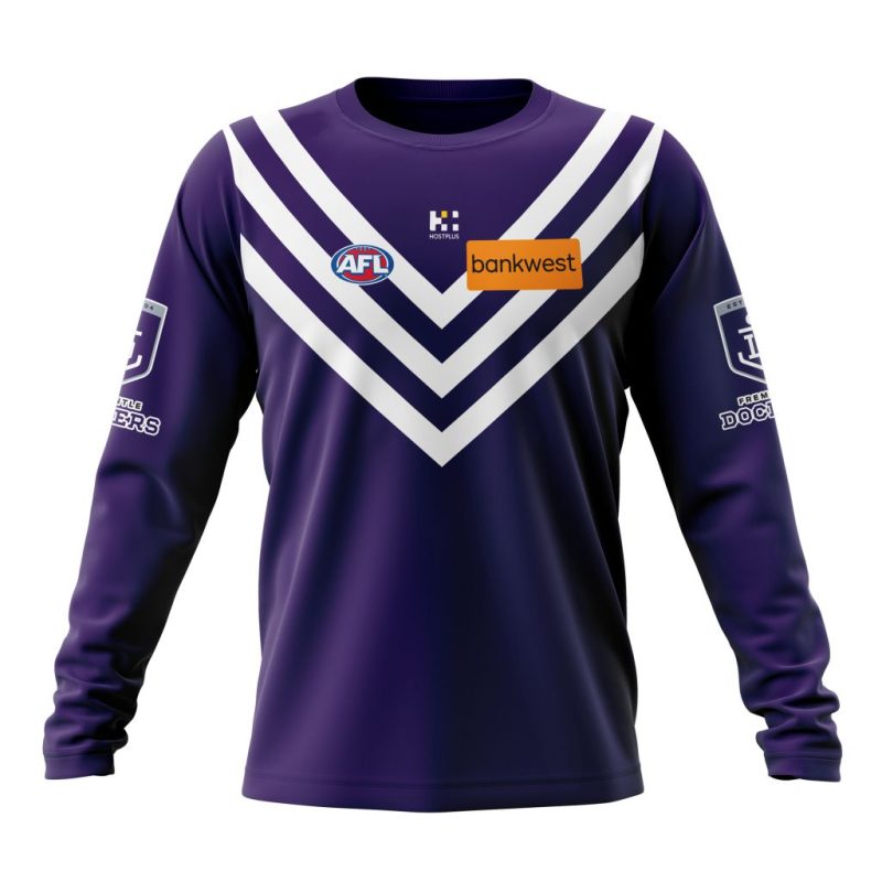 AFL Fremantle Dockers Personalized 2025 Away Kits Performance Long Sleeve Shirt