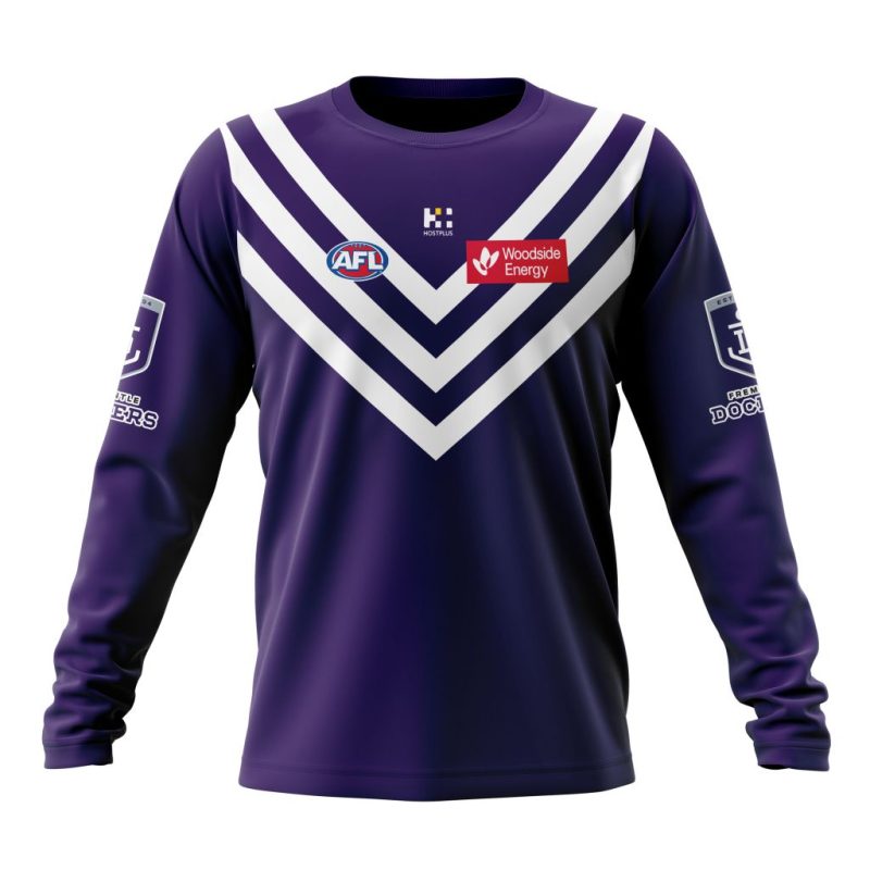 AFL Fremantle Dockers Personalized 2025 Home Kits Performance Long Sleeve Shirt