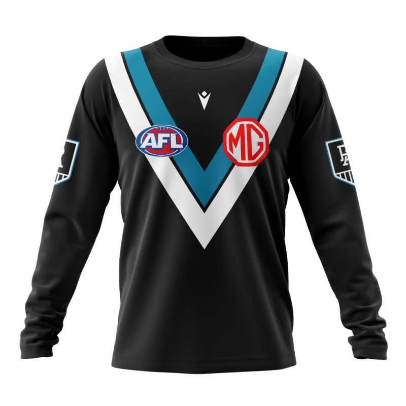 AFL Port Adelaide Football Club Personalized 2025 Home Kits Performance Long Sleeve Shirt