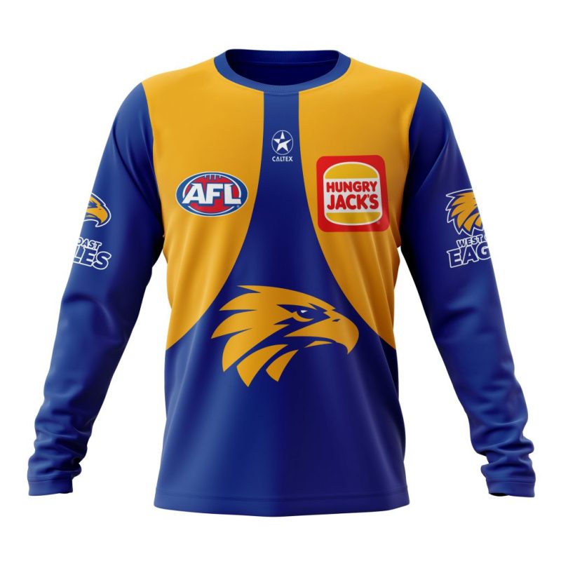 AFL West Coast Eagles Personalized 2025 Home Kits Performance Long Sleeve Shirt
