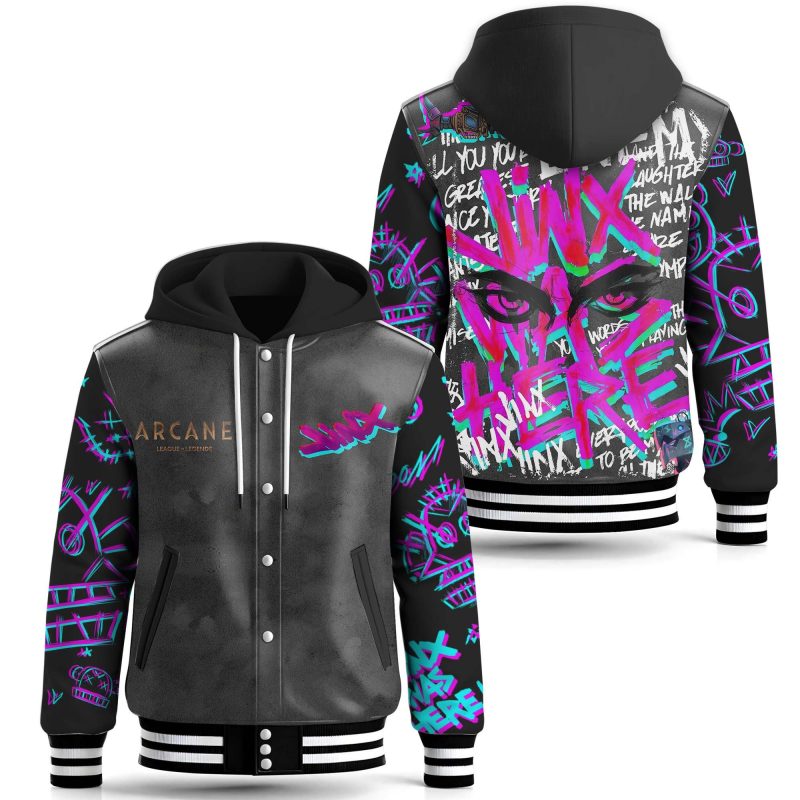 Arcane-Jinx Special Hooded Baseball Jacket CHB1289