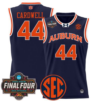 Auburn Tigers 2025 Final Four Patch Lightweight Basketball Jersey - Navy Dylan Cardwell