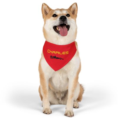 Charles Leclerc "CHARLES" Dog Bandana Collar F1 Ferrari Pet Neckwear PBN1013