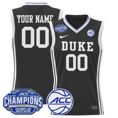Duke Blue Devils 2025 ACC Women's Conference Tournament Champions Lightweight Basketball Custom Jersey - Black