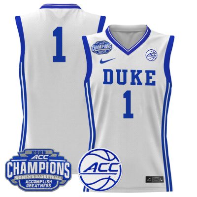 Duke Blue Devils 2025 ACC Women's Conference Tournament Champions Lightweight Basketball Jersey - White #1 Team