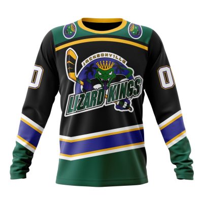 ECHL Acksonville Lizard Kings Personalized Name And Number Performance Long Sleeve Shirt