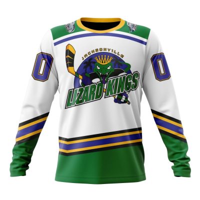 ECHL Acksonville Lizard Kings Personalized White Design Performance Long Sleeve Shirt