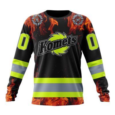 ECHL Fort Wayne Komets Special Design Honoring Firefighters Performance Long Sleeve Shirt