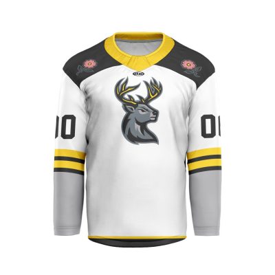 ECHL Iowa Heartlanders Personalized White V-shaped Hockey Jersey