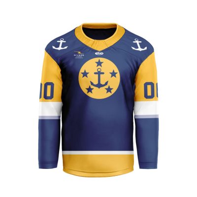 ECHL Norfolk Admirals Personalized Navy V-shaped Hockey Jersey