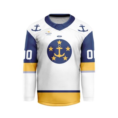 ECHL Norfolk Admirals Personalized White V-shaped Hockey Jersey
