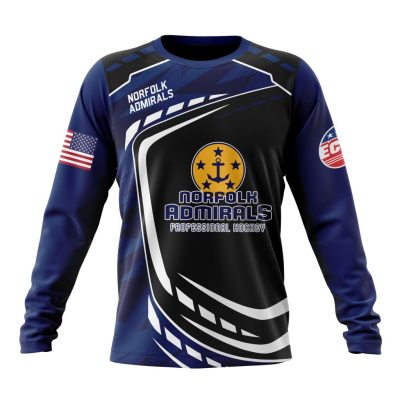 ECHL Norfolk Admirals Special Design Concept Kits Performance Long Sleeve Shirt