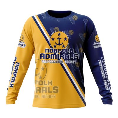 ECHL Norfolk Admirals Special Design Concept Kits Performance Long Sleeve Shirt