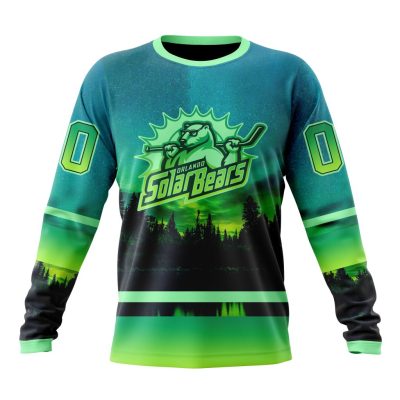 ECHL Orlando Solar Bears Design With Northern Lights Performance Long Sleeve Shirt