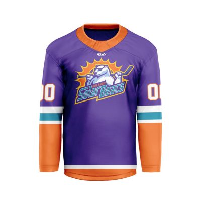 ECHL Orlando Solar Bears Personalized Purple V-shaped Hockey Jersey