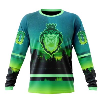 ECHL Reading Royals Design With Northern Lights Performance Long Sleeve Shirt