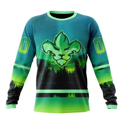 ECHL Trois-Rivieres Lions Design With Northern Lights Performance Long Sleeve Shirt