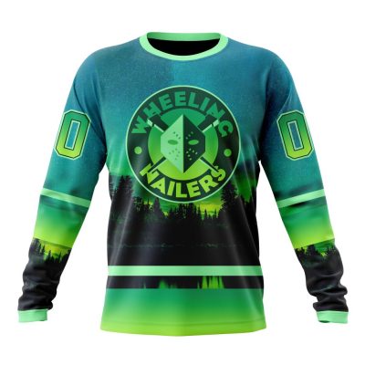 ECHL Wheeling Nailers Design With Northern Lights Performance Long Sleeve Shirt