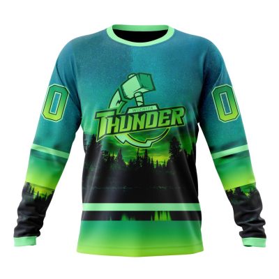ECHL Wichita Thunder Design With Northern Lights Performance Long Sleeve Shirt