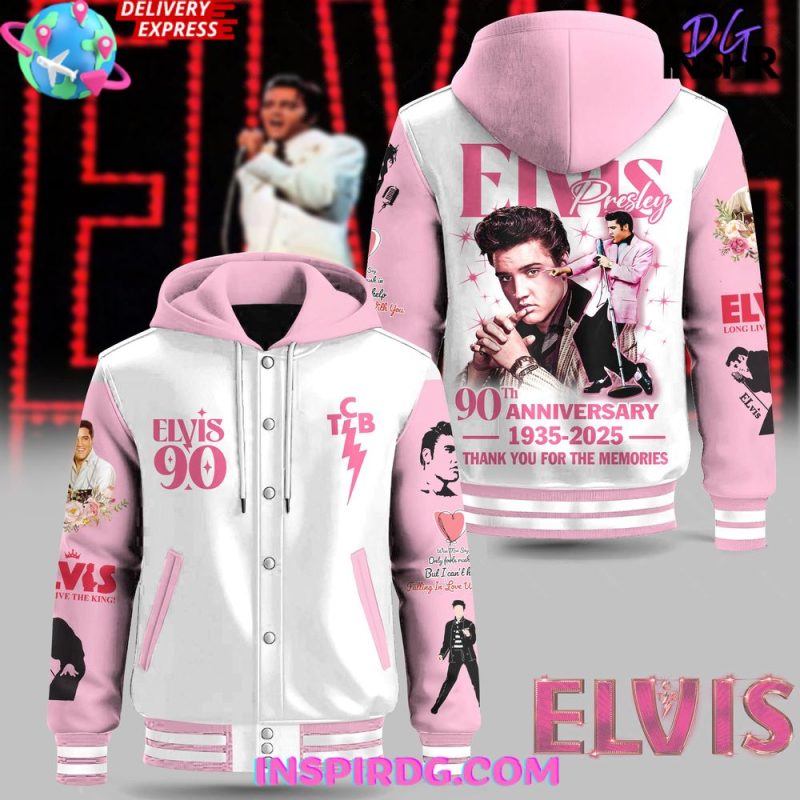 Elvis Presley 90th Anniversary Special Edition Hooded Baseball Jacket CHB1098