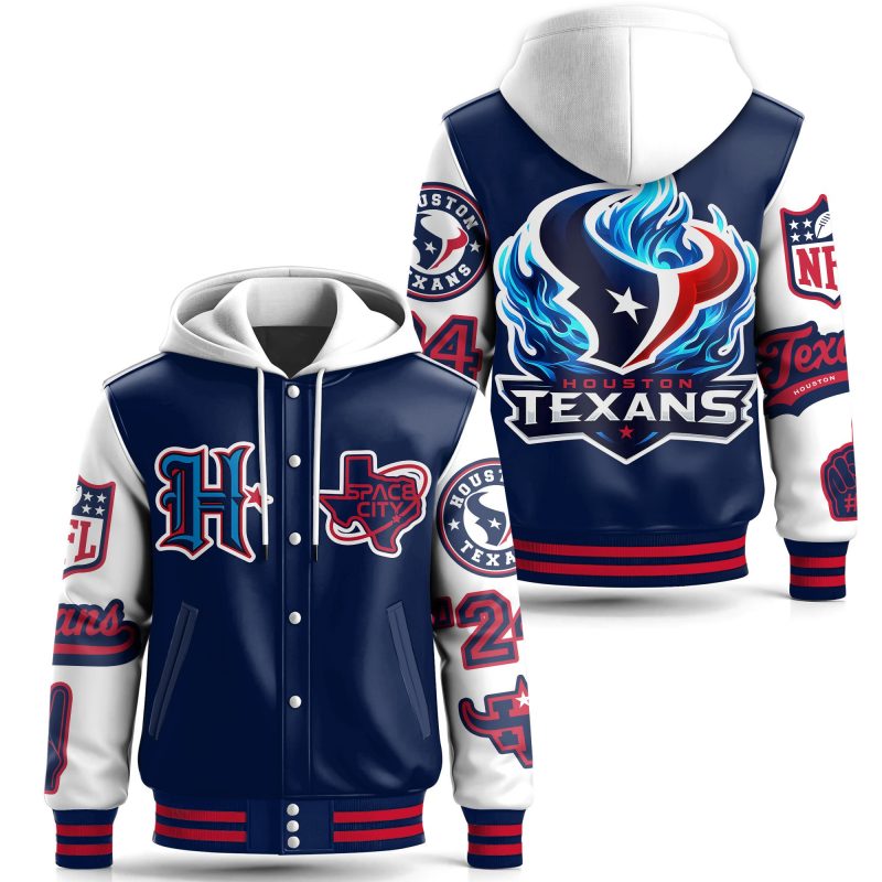 Houston Texas Special Hooded Baseball Jacket CHB1285