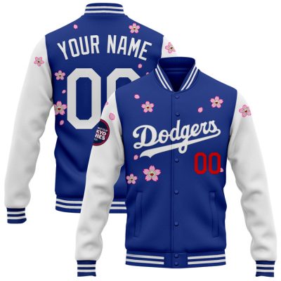 Los Angeles Dodgers Tokyo Series 2025 x Takashi Murakami Custom Baseball Jacket Varsity Jacket - Royal White