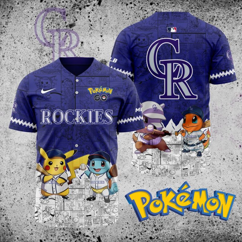 MLB Colorado Rockies X Pokemon Baseball Jersey DBJ1389