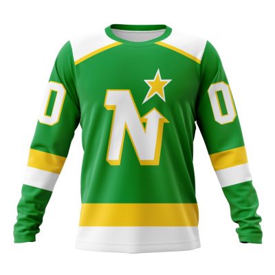 NHL Minnesota North Stars Personalized Away Design Performance Long Sleeve Shirt